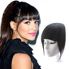 The term fringe refers to the resemblance of the short row of hair to ornamental fringe trim, such as those. Fully 100 Natural Look Human Hair Bangs Fringes Extension For Women And Girls Hair Front Hair Flicks Center Cut Black Pack Of 1 Amazon In Beauty