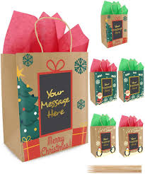 Our favorite cat themed christmas gift this year is the judging you décor block. Amazon Com Purple Ladybug 6 Christmas Themed Gift Bags With Scratch Paper Panel For Personalized Messages 3 Different Designs With Red Green Tissue Papers Holiday Kraft Bags Set For Wrapping