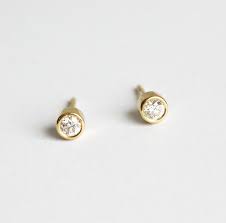 Sale ends in 1 day 158. Simple Diamond Earrings Gold Diamond Stud Earrings 14k Solid Etsy