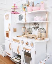 Beautiful Play Kitchen Tanyarng Did An Amazing Job Of Making It Classy And Elegant Kidsstyle K Kidkraft Vintage Kitchen Kids Play Kitchen Diy Play Kitchen