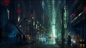 Cyberpunk concept 3d illustration of a dark wet seedy futuristic city street. Hd Wallpaper Cyberpunk City Street Futuristic City Art Fantasy 1920x1080 Wallpaper Flare