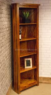 Corner Solid Wood Bookcase Display Unit Storage 5 Shelves Indian Sheesham Wood Wood Bookcase Sheesham Wood Bookcase