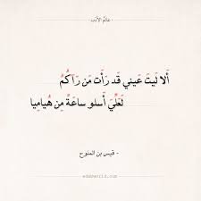 شعر قيس بن الملوح ألا ليت عيني قد رأت من راكم عالم الأدب mood quotes words quotes aesthetic words