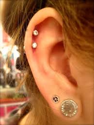 Would Have This Upper Double Cartilage Piercing On The Same Ear As A Tragus Piercing Double Ear Piercings Cute Piercings Piercings