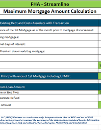 fha streamline refinance calculator worksheet worksheet