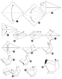 Diagramme Poule Polet Coq En Papier Origami Origami Pliage Serviette De Table Pliage Papier