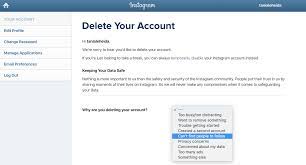Open instagram delete your account page How To Delete Instagram Account