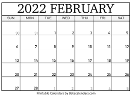 Free to download and print. Free Printable February 2022 Calendar