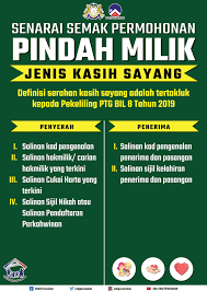Proses tukar milik hartanah dan cara tukar nama pada geran rumah adalah mudah jika anda ikuti langkah demi langkah ini. Pindah Milik Tanah Kasih Sayang