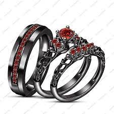 Gothic Wedding Ring Sets Google Search Wedding Ring Trio Sets Skull Wedding Ring Black Gold Jewelry