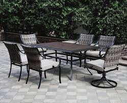 Menards outdoor benches outdoor benches enchanting outdoor seat cushions enthralling outdoor patio furniture of vintage cast. Backyard Creations Vanderbuilt Beige 7 Piece Dining Patio Set At Menards