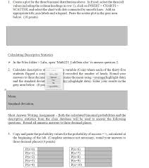 solved statistical concepts probability binomial prob