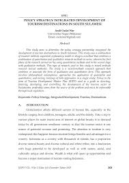 Beberapa perubahan penting dalam ejaan soewandi adalah Pdf Policy Strategy Integrated Development Of Tourism Destinations In South Sulawesi