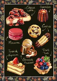 Dessert Menu Desserts Drawing Food Illustrations Dessert Illustration