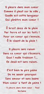 Il Pleure Dans Mon Cœur Paul Verlaine Poeme Francais Poeme Et Citation Poesie Francaise