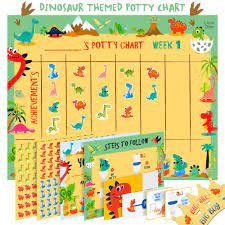 Here are five tips to help your little one know both what the chart is and get excited to use it as part of your. Potty Training Chart For Toddlers Dinosaur Design Sticker Chart 4 Week Reward Chart Certificate Instruction Booklet And More For Boys And Girls Walmart Com Walmart Com