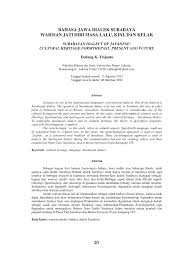 Translate bahasa jawa online karya udintegal.blogspot.com. Pdf Bahasa Jawa Dialek Surabaya Warisan Jati Diri Masa Lalu Kini Dan Kelak