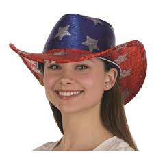 Vintage lhc brands small cowboy hat wool elko buckle trimmed made in usa stealingdeals. Usa American Flag Cowboy Cowgirl Sequin Red White Blue Patriotic 4th Of July Hat Walmart Com Walmart Com
