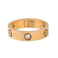 Cartier Love 18k Yellow Gold 3 Diamond Ring Size 10