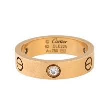 Cartier Love 18k Yellow Gold 3 Diamond Ring Size 10