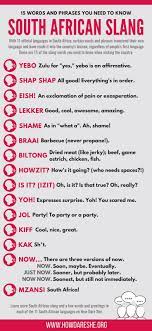 Lekker Bru South African Slang And Words You Need To Know In South African Languages South Africa Quotes African Words Africa Quotes