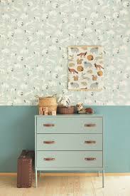 Waldtiere Kindertapete In Stylischem Softmint Kinder Tapete Tapete Kinderzimmer Junge Kinderzimmer Tapete
