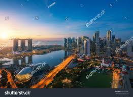 Aerial View Of Singapore Business District And City At Twilight In Singapore Asia Singapore Business Aerial View Singapore Business Aerial View Photo Backgrounds