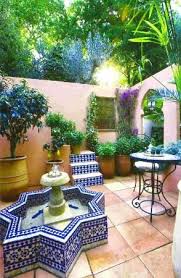 Moroccan Style Courtyard Garden Photo Blank Card Moroccan Garden Courtyard Garden Backyard