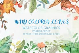 Free transparent leaf outline vectors and icons in svg format. Watercolor Clip Art Many Colored Leaves Graphic By Saydung89 Creative Fabrica