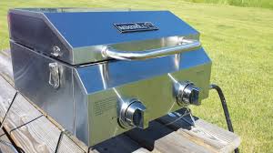 Is there a stainless steel table with 4 wheels? Nexgrill Stainless Steel Table Top 2 Burner Propane Grill Youtube