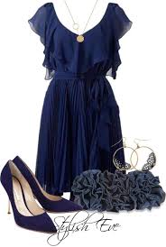 Amal By Stylisheve Liked On Polyvore Fashion Dressy Outfits Navy Cocktail Dress