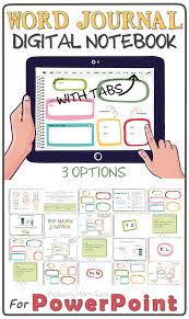 Editable Word Journal Vocabulary Digital Notebook For Powerpoint En 2020
