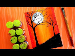 Painting Beautiful Scenery With Poster Colour Acrylic Panting Youtube Poster Color Painting Colorful Drawings Scenery Paintings
