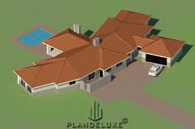 A couple of common characteristics are vaulted ceilings and clerestory windows on the roof. One Story 4 Bedroom House Plan Ranch House Designs Plandeluxe