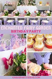 I absolutely love the bright pink mini ombre cakes with butterflies on top. Kara S Party Ideas Enchanted Fairy Garden Birthday Party Kara S Party Ideas