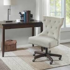 Showing results for desk chair on wheels. Modern Upholstered Cream Armless High Back Office Chair W Swivel Base Wheels Ebay