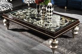 Dark brown wood coffee table set with glass top. Casa Padrino Luxury Baroque Coffee Table Dark Brown Silver 167 X 92 X H 48 Cm Ornate Solid Wood Living Room Table With Glass Top Luxury Quality