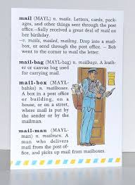 Mailman Definition Card Vintage Illustration From A Vintage Dictionary 4 50 By Craftgasm Etsy Com Vintage Dictionary Fun Mail Cards