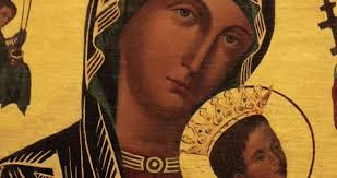 Statue of the Virgin Mary in an old Chri...