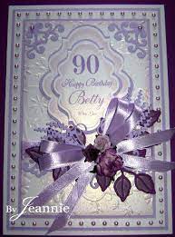 Here are some very useful ideas that will help you plan a memorable party for anyone who is touching the age if your invitation gets appreciations, the guests would be so willing to come to a fun birthday party. A 90th Birthday In Lilac Spellbinders Pretty For A Wedding Anniversary Too Or Any Occasion 70th Birthday Card 90th Birthday Cards Birthday Cards