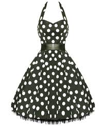 Black And White Polka Dot Halter Top 50s Halter Dress In Black With Big White Dots Halter Neck Swing Dress Black Halter Dress Dresses