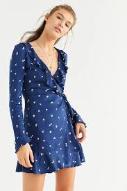 Uo Long Sleeve Ruffle Wrap Dress Long Sleeve Wrap Dress Long Sleeve Floral Dress Wrap Dress