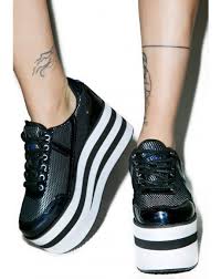 Black And White Platform Sneakers Krazii Platform Sneakers Black And White Shoes Black And White Trainers White Platform Shoes