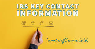 Irs Key Contact Information Current As Of December 2020 Nstp