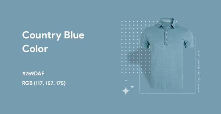 Country Blue color hex code is #759DAF