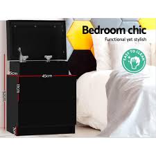 Shop with afterpay on eligible items. Artiss Bedside Tables 2 Drawers Side Table Storage Nightstand Black Bedroom Wood Furniture Bedroom Nextfurniture