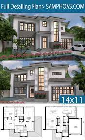Modern house designs, small house designs and more! 2 Story House Design 14x11m Samphoas Plansearch 2 Story House Design Two Story House Design Architectural House Plans