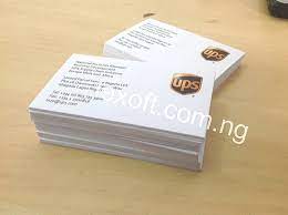 Business card mockup, front and back side with window shadows effect. Business Card For Ups