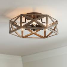 Oil rubbed bronze metal/glass led flush mount. Possini Euro Design Farmhouse Ceiling Light Semi Flush Mount Fixture Dark Wood 14 1 2 Wide 6 Light Open Hexagon Bedroom Kitchen Walmart Com Walmart Com