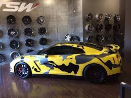 Black And Yellow Camo Car Wrap Yellow Camo Camo Wraps Nissan Gt R Car Wrap